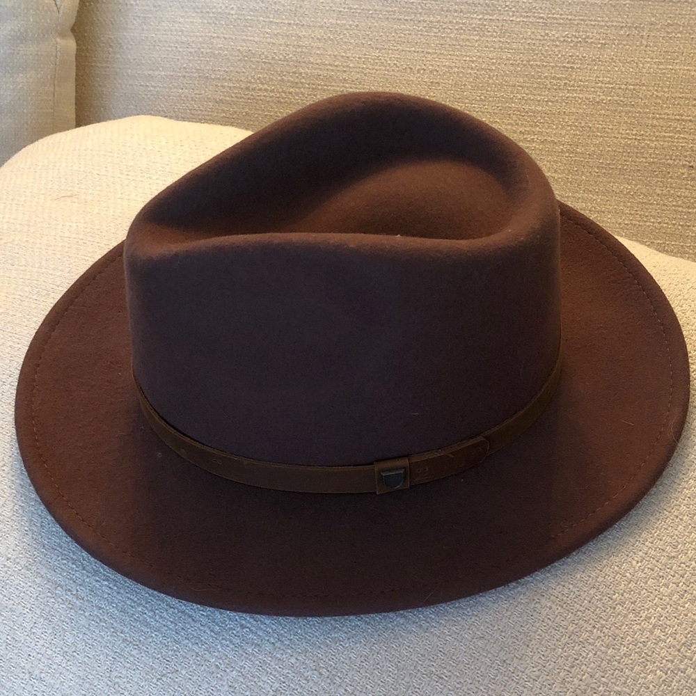 Brixton Bison Brown Wool Fedora with Leather Band